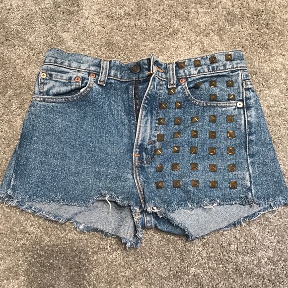 Levi’s 505 Studded Shorts Plain Tab - Picture 3 of 7